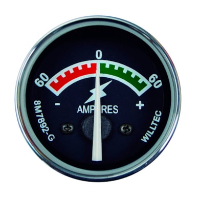 AMPERÍMETRO 12/24V CATERPILLAR 60A 52MM PRETO - W30.306C