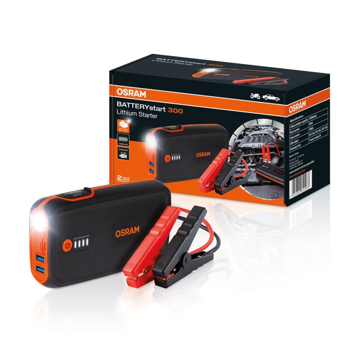AUXILIAR DE PARTIDA POWER BANK 12V START 300 OSRAM - OBSL300 - WS
