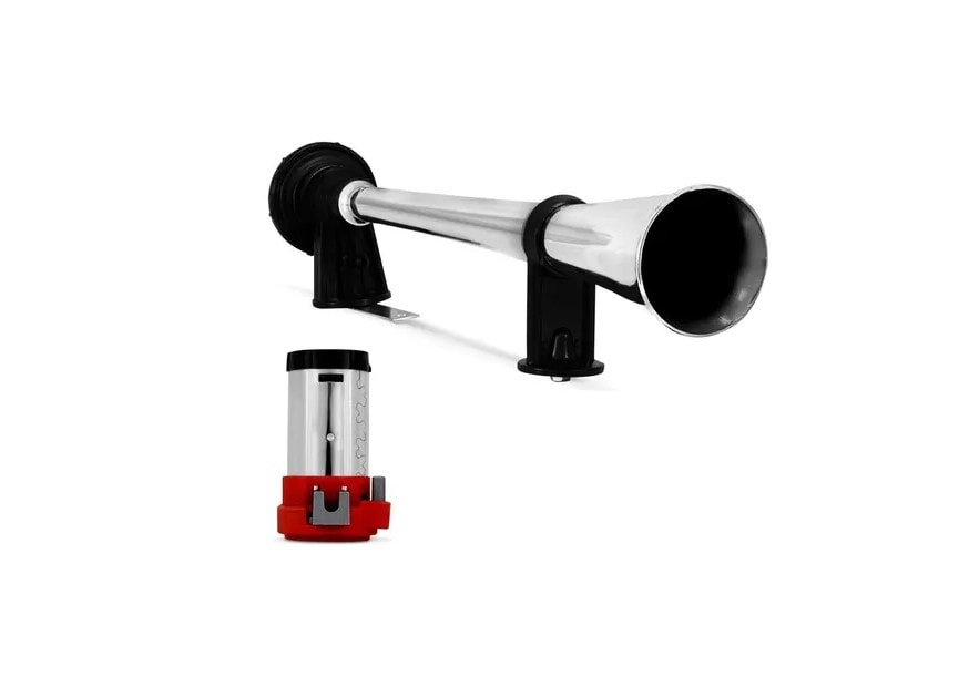 BUZINA MARÍTIMA VETOR 12V COM CORNETA CROMADA + COMPRESSOR - WS PARTS