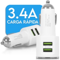 CARREGADOR VEICULAR 2 SAÍDAS 12/24V USB - BRIWAX BW-101