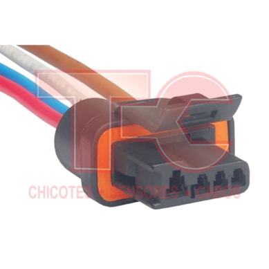 CHICOTE INJEÇÃO ELETRÔNICA 4 VIAS 12V FEMEA GM KADETT MONZA