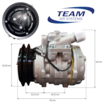COMPRESSOR AR 10P08E 12V 6PK 1A 117MM R134A GOL PARATI UNO