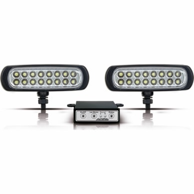 FAROL AUXILIAR ESTROBO AUTOPOLI RETANGULAR 16 LEDS BRANCO