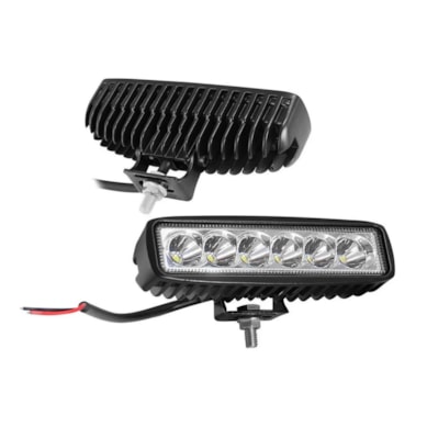 FAROL MILHA AUXILIAR 6 LED 18W CAMINHÃO JEEP CARRO 12V/24V