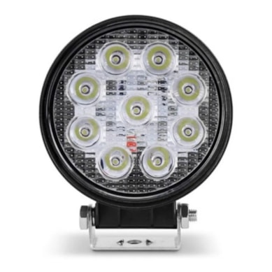 FAROL MILHA LUZ AUXILIAR 27W 9 LEDS REDONDO 12/24V OFF ROAD 