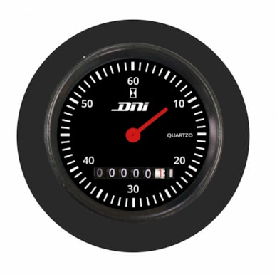 HORÍMETRO BIVOLT COM AMORTECEDOR ARO PRETO 52MM - DNI4502