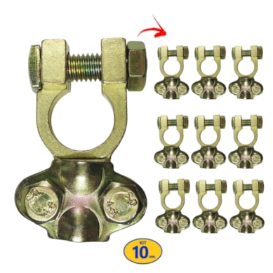 JOGO COM 10 TERMINAL DE BATERIA REFORÇADO "SAPÃO" DNI7571