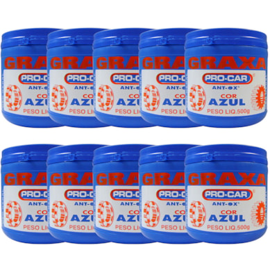 KIT 10 GRAXA AZUL ANT-OX 500G RADNAQ - RQPR022