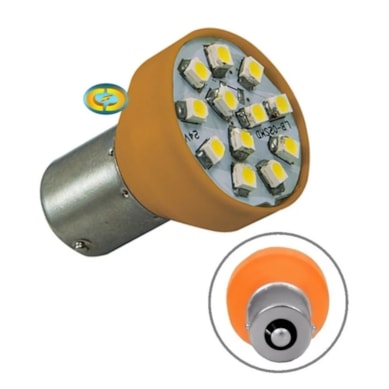 KIT 10 LAMPADAS LED 1 POLO LUZ LARANJA 12V LANTERNA SETA