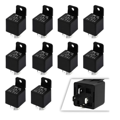 KIT 10UN RELÉ AUXILIAR DNI 40A 12V - DNI0102