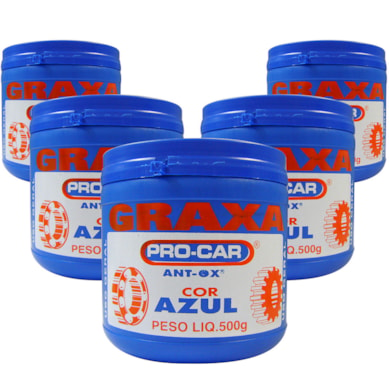 KIT 5 GRAXA AZUL ANT-OX 500G RADNAQ - RQPR022