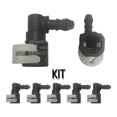 KIT 5 QUICK CONECTOR RETO BRANCO UNIVERSAL 4.5MM