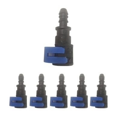 KIT 5 QUICK CONECTOR RETO PRETO E AZUL UNIVERSAL 4.5 X 8MM