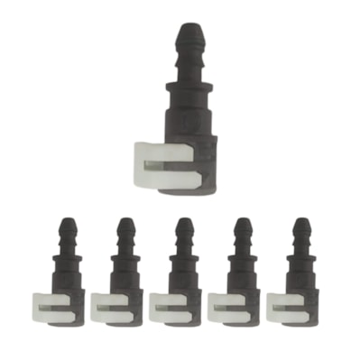 KIT 5 QUICK CONECTOR RETO PRETO E BRANCO UNIVERSAL 4.5 X 8MM