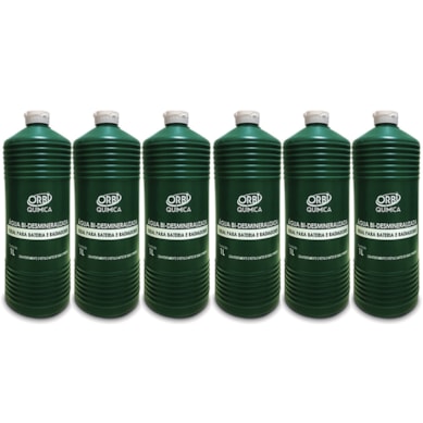 KIT 6 ÁGUA DE BATERIA RADIADOR 1 LT ORBI QUIMICA - 9342 