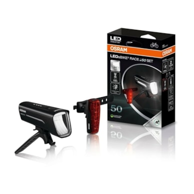 KIT FAROL DIANTEIRO LANTERNA TRASEIRA BICICLETA RACE50 OSRAM