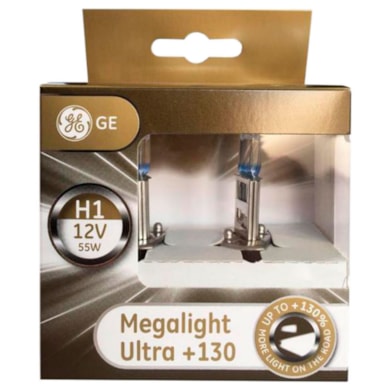 Kit Lâmpada H1 Farol Megalight Ultra 12v 55w 130% Ge50310xnu