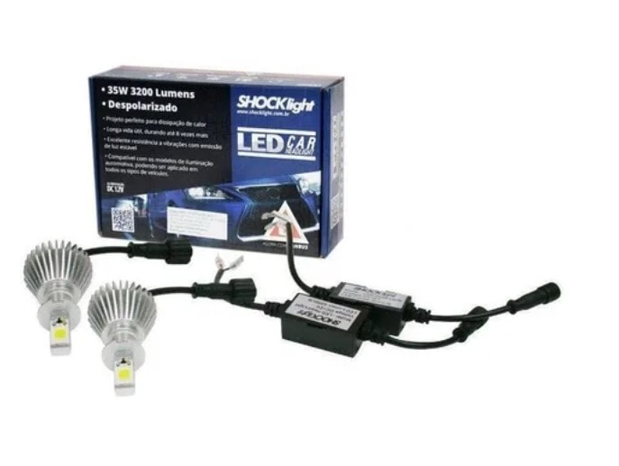 KIT LÂMPADA SHOCKLIGHT LED HEADLIGHT H3 6000K 3200LM SLL10003
