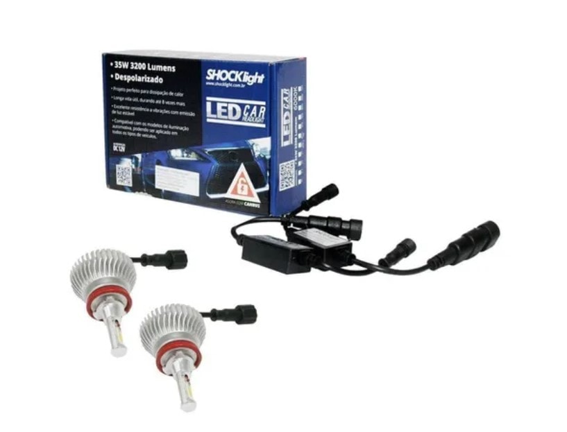 KIT LÂMPADA SHOCKLIGHT LED HEADLIGHT H8 H16-2 6000K 3200LM