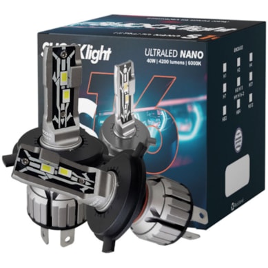 KIT LAMPADA ULTRALED H4 NANO 6000K 12V 40W 4200LM SLL-160004