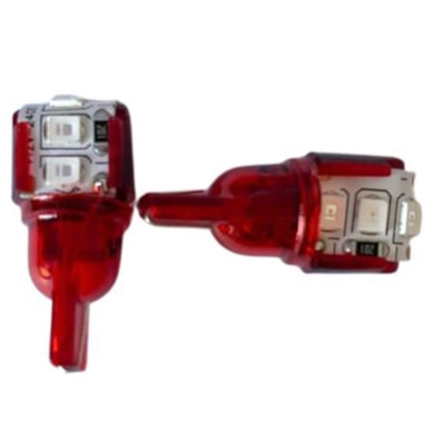 LAMPADA BASE VIDRO 6LEDS 12V VERMELHO - ECOLED - 3006-6