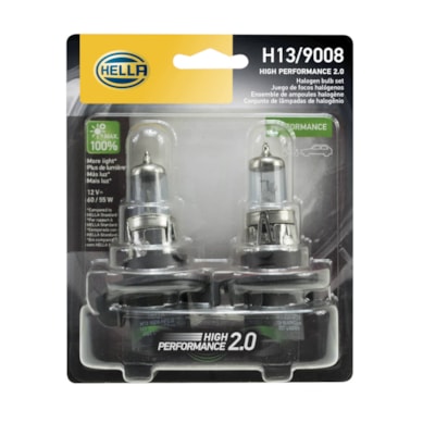 LÂMPADA DO FAROL ALTO H13 12V 60/55W AMARELO HELLA - H13