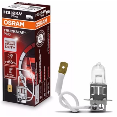 LÂMPADA DO FAROL OSRAM CAMINHÃO H3 24V 70W 3200K  OS64156TSP