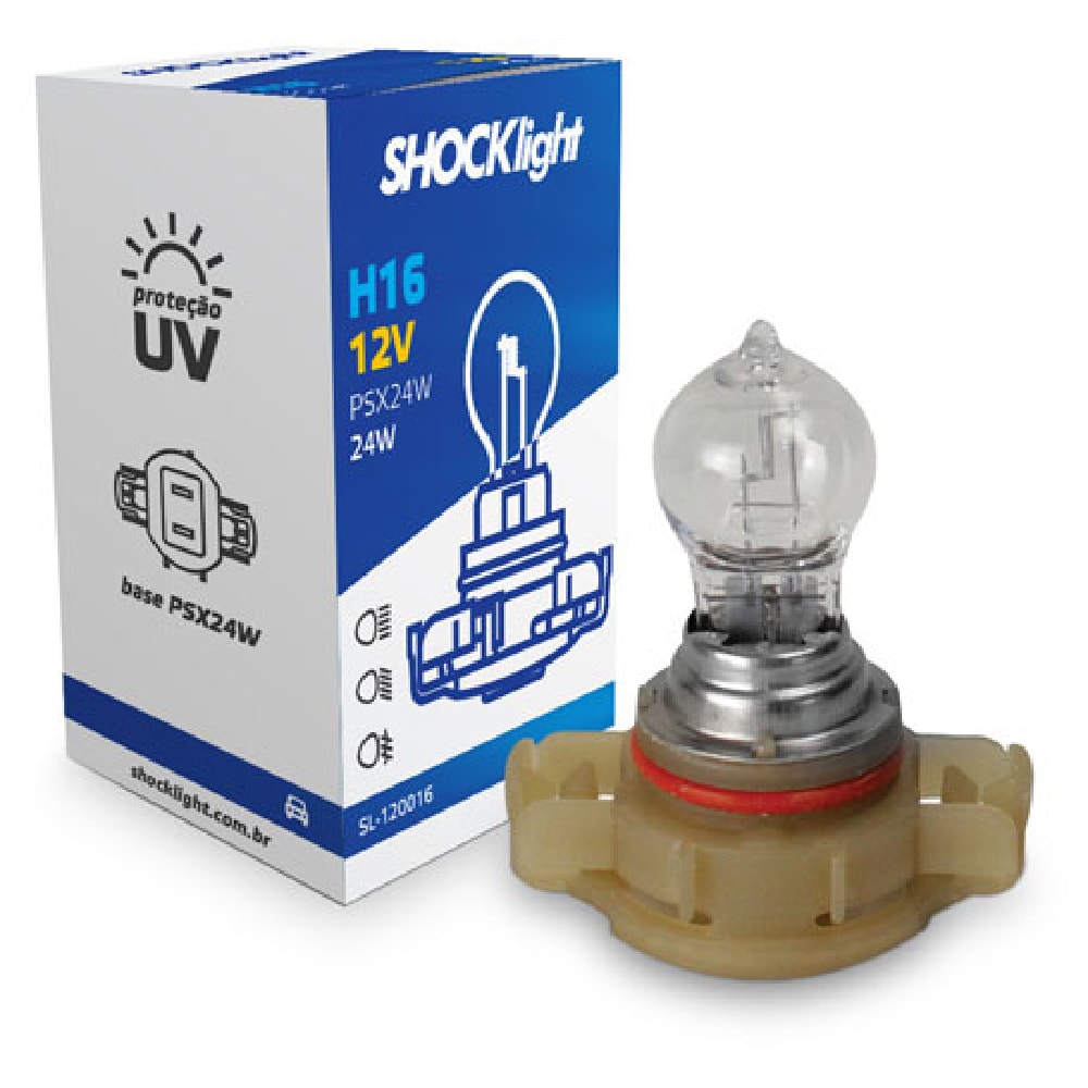 LÂMPADA HALOGENA H16 12V 24W PSX24W SHOCK LIGHT SL-120016 - WS PARTS