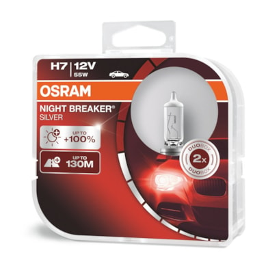 LÂMPADAS FAROL H7 100%+LUZ 55W/12V OSRAM OS64210NBSH7 - PAR