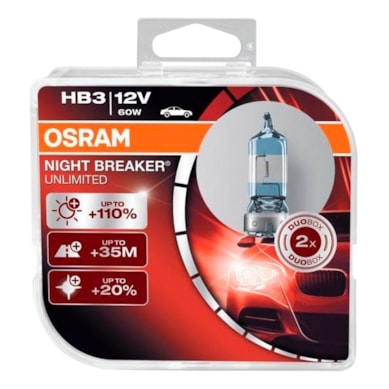 LÂMPADAS FAROL HB3 150%+LUZ 60W/12V OSRAM OS9005NLHB3 - PAR