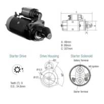 MOTOR DE PARTIDA MERCEDES 710 L 1620 L 608 D 712 TOYOTA BANDEIRANTE 1973-2011 Z.M. - 80.102.02