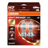 PAR DE LÂMPADA OSRAM NIGHT BREAKER 220 H7 55W 12V + 220% LUZ