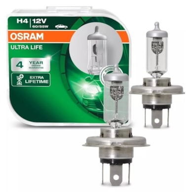 PAR DE LÂMPADA OSRAM ULTRA LIFE H4 - 12V 60/55W - OS64193ULT