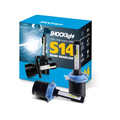 PAR DE LÂMPADA SHOCKLIGHT S14 NANO H27 3600 LM 6000K 32W