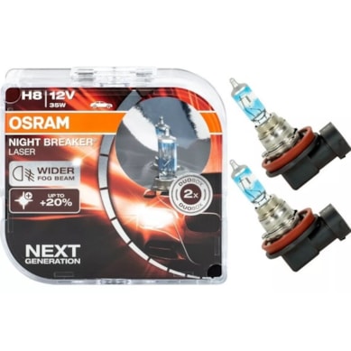 PAR DE LÂMPADAS FAROL H8 35W 12V 150%+LUZ OSRAM OS64212NLH8