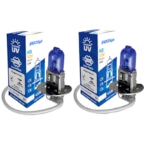 PAR DE LÂMPADAS HALOGENAS SHOCK LIGHT - 12V 55W PK22S H3