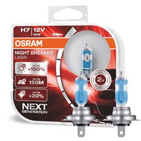 PAR LAMPADA H7 OSRAM NIGHT BREAKER LASER 150%+LUZ LANÇAMENTO