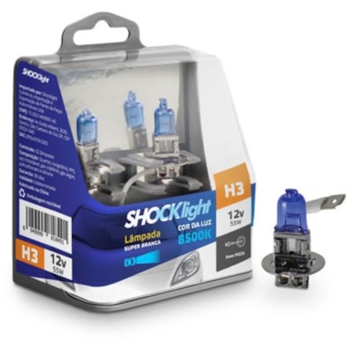 PAR LÂMPADA HALOGENA H3 55W 12V 8500K SL120003SBBA