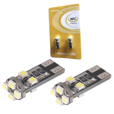 PAR LÂMPADA LED PINGÃO T10 12V 6W BRANCA  CANBUS WDC0850