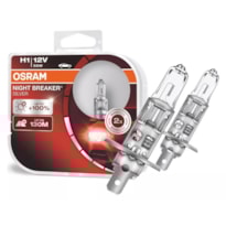PAR LÂMPADAS FAROL H1 100%+LUZ 12V/55W OSRAM OS64150NBSH1 