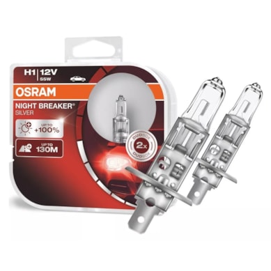 PAR LÂMPADAS FAROL H1 100%+LUZ 12V/55W OSRAM OS64150NBSH1 