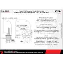 PLACA ELETRÔNICA DO MOTOR DE PARABRISA S10 BLAZER DNI0352