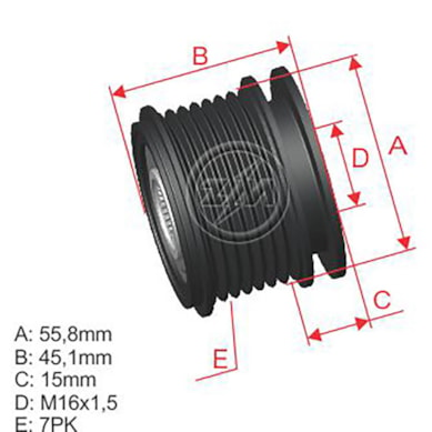 POLIA ALTERNADOR RODA LIVRE BMW ZM - 9600005