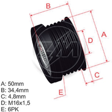 POLIA DO ALTERNADOR  ASTRA ZAFIRA VECTRA 97-12 -ZM 96.000.17