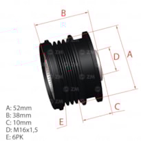 POLIA DO ALTERNADOR MICRA V HATCHBACK SANDERO - ZM 9601244