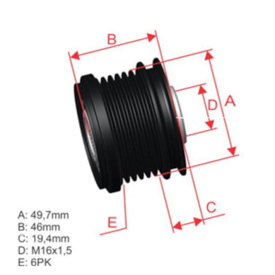 POLIA DO AR CONDICIONADO MB SPRINTER C-CLASS GLK-CLASS CLS-CLASS E-CLASS 2006-2017 Z.M. - ZM 96.012.31 