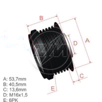 POLIA RODA LIVRE ALTERNADOR GM CRUZE - ZM - 9600302