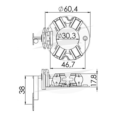 PORTA ESCOVA DO MOTOR DE PARTIDA 12V UNIFAP - UF - 1.355/4 - WS PARTS