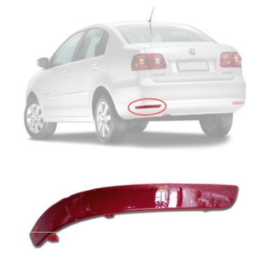 REFLETOR PARACHOQUE TRASEIRO ESQ VW POLO SEDAN 2012 A 2016
