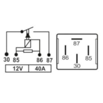 RELÉ AUXILIAR 4T S/ SUPORTE 12V 40A C/ RESISTOR - TRA900000